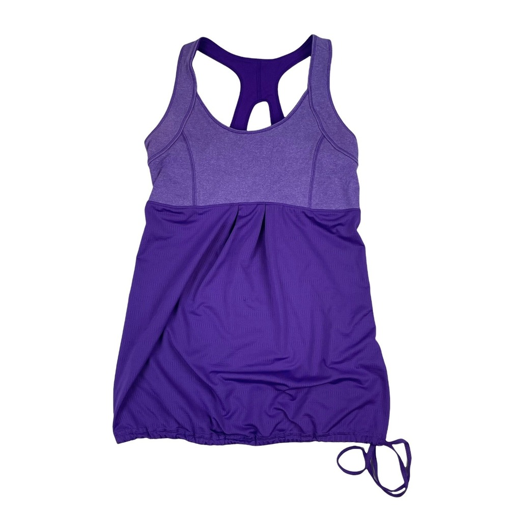 Old Navy Women's Purple Activewear Tank Top Built In Bra Drawstring Bottom Sz XS
